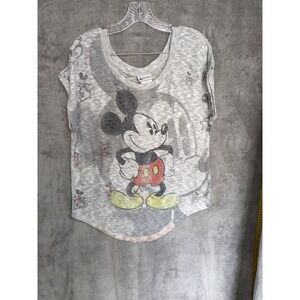 Disney Parks top Womens Medium Mickey Mouse Lightweight knit Burnout Casual READ
